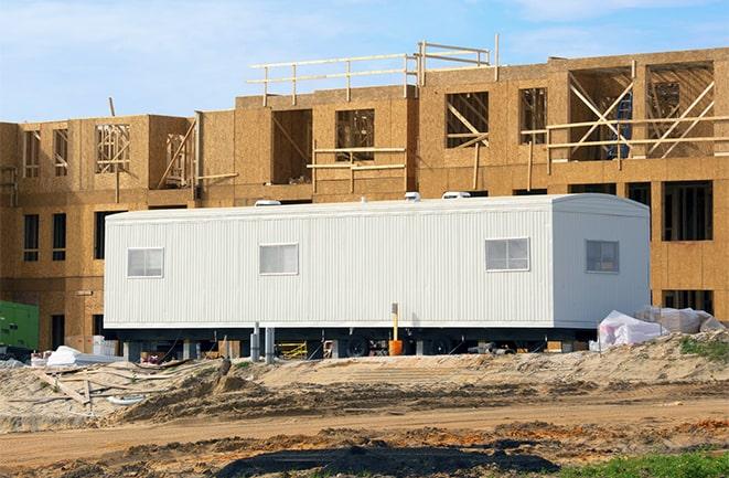 office trailers for rent at a construction site in Rochester